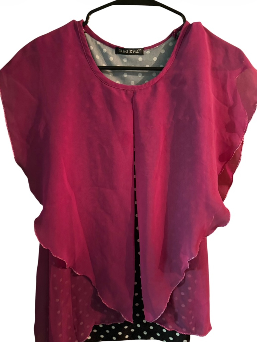 sheer layered chiffon blouse polka dot